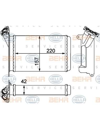Radiador de calefacción Hella 8FH 351 000-511 - Calefactor BMW 3 (E30) BEHR HELLA SERVICE  PREMIUM LINE 