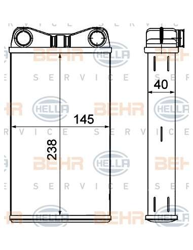 Radiador de calefacción Hella 8FH 351 000-541 - Calefactor AUDI A4 BEHR HELLA SERVICE  PREMIUM LINE 