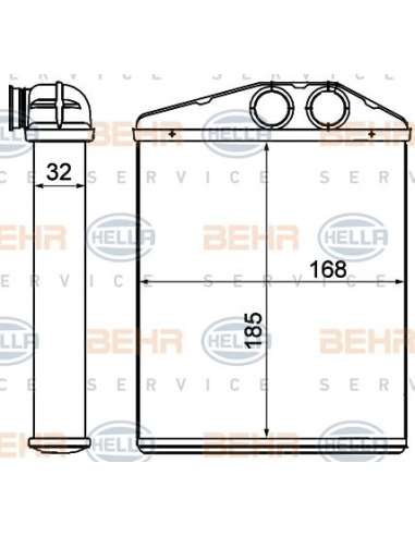 Radiador de calefacción Hella 8FH 351 000-611 - Calefactor OPEL VECTRA / SIGNUM BEHR HELLA SERVICE  PREMIUM LINE 