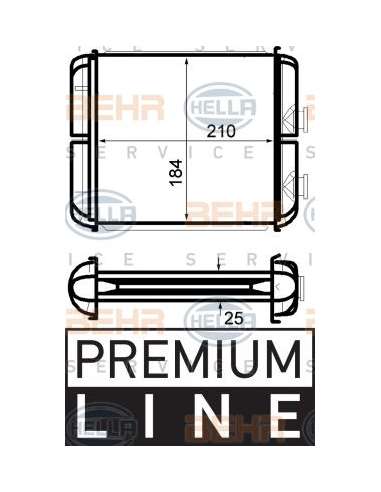 Radiador de calefacción Hella 8FH 351 024-271 - Calefactor OPEL ASTRA G / ZAFIRA BEHR HELLA SERVICE  PREMIUM LINE 