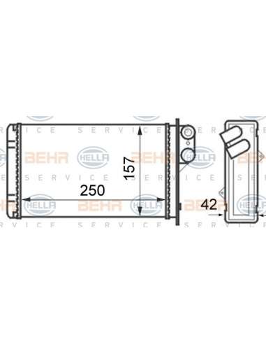 Radiador de calefacción Hella 8FH 351 024-291 - Calefactor PEUGEOT 405 BEHR HELLA SERVICE  PREMIUM LINE 