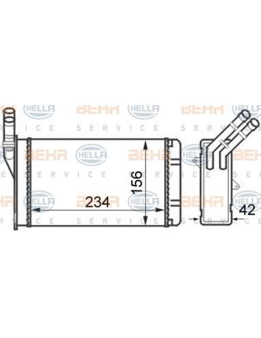 Radiador de calefacción Hella 8FH 351 024-301 - Calefactor CITROEN BERL/ZX/XSARA/PE U BEHR HELLA SERVICE  PREMIUM LINE 