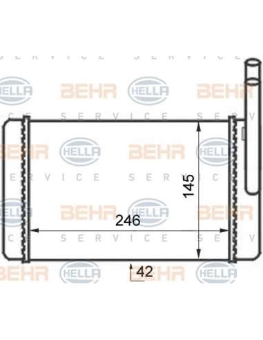 Radiador de calefacción Hella 8FH 351 024-311 - Calefactor FORD TRANSIT BEHR HELLA SERVICE  PREMIUM LINE 