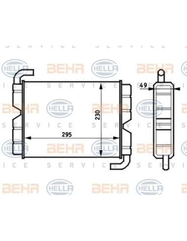 Radiador de calefacción Hella 8FH 351 024-381 - Calefactor SCANIA 93 / 143 / 113 BEHR HELLA SERVICE  PREMIUM LINE 