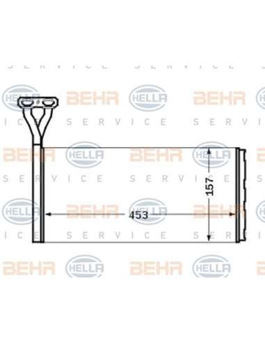 Radiador de calefacción Hella 8FH 351 024-391 - Calefactor SCANIA SERIE P,G,R,T BEHR HELLA SERVICE  PREMIUM LINE 