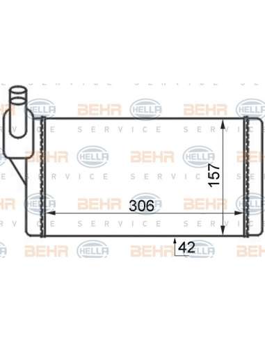 Radiador de calefacción Hella 8FH 351 024-401 - Calefactor VW TRANSPORTER T4 BEHR HELLA SERVICE  PREMIUM LINE 