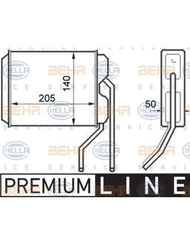Radiador de calefacción Hella 8FH 351 024-411 - Calefactor DAEWOO ESPERO / NEXIA BEHR HELLA SERVICE  PREMIUM LINE 