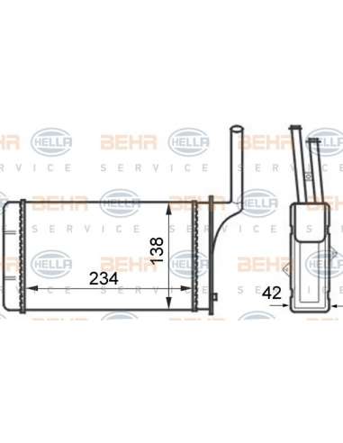 Radiador de calefacción Hella 8FH 351 024-461 - Calefactor CITROEN AX / PEUGEOT 106 BEHR HELLA SERVICE  PREMIUM LINE 