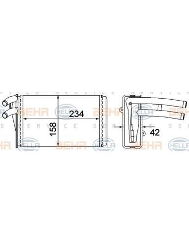 Radiador de calefacción Hella 8FH 351 045-101 - Calefactor AUDI 80 / 90 BEHR HELLA SERVICE  PREMIUM LINE 