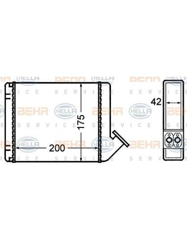 Radiador de calefacción Hella 8FH 351 308-131 - Calefactor CITROEN C15 BEHR HELLA SERVICE  PREMIUM LINE 