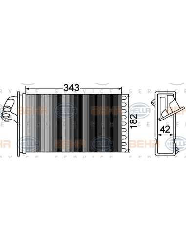 Radiador de calefacción Hella 8FH 351 308-431 - Calefactor MB VITO  96- BEHR HELLA SERVICE  PREMIUM LINE 