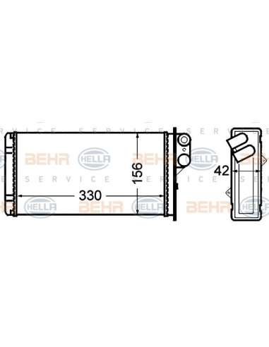 Radiador de calefacción Hella 8FH 351 308-521 - Calefactor RENAULT PREMIUM  96- BEHR HELLA SERVICE  PREMIUM LINE 