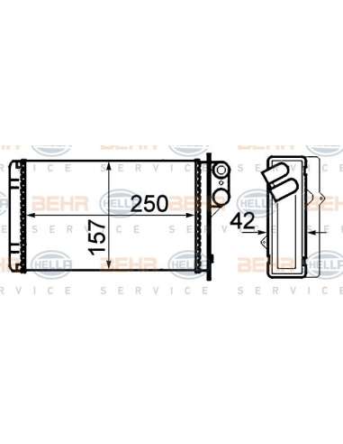 Radiador de calefacción Hella 8FH 351 308-551 - Calefactor RENAULT MEGANE SCENIC 96 - BEHR HELLA SERVICE  PREMIUM LINE 