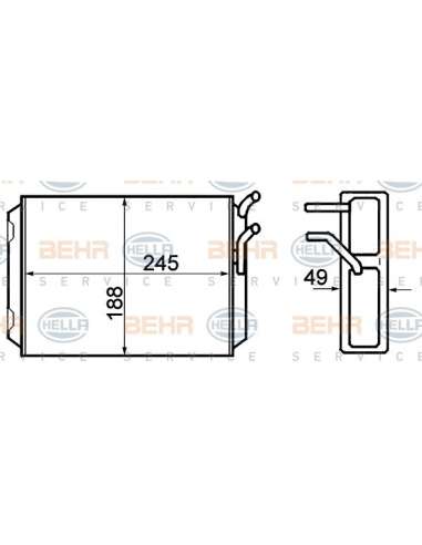 Radiador de calefacción Hella 8FH 351 308-761 - Calefactor VOLVO 740 BEHR HELLA SERVICE  PREMIUM LINE 