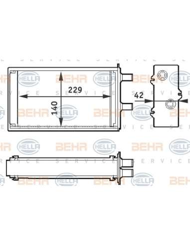 Radiador de calefacción Hella 8FH 351 311-001 - Calefactor LANCIA Y10 BEHR HELLA SERVICE  PREMIUM LINE 