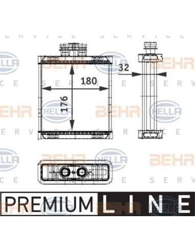 Radiador de calefacción Hella 8FH 351 311-111 - Calefactor VW POLO / SKODA FABIA BEHR HELLA SERVICE  PREMIUM LINE 