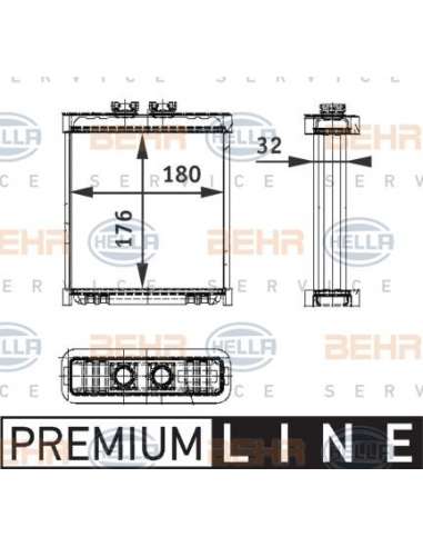 Radiador de calefacción Hella 8FH 351 311-121 - Calefactor AUDI A2 BEHR HELLA SERVICE  PREMIUM LINE 
