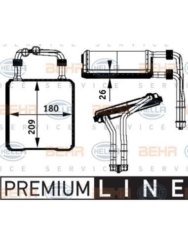 Radiador de calefacción Hella 8FH 351 311-191 - Calefactor MB E-CL. (W211) BEHR HELLA SERVICE  PREMIUM LINE 