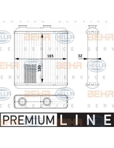 Radiador de calefacción Hella 8FH 351 311-231 - Calefactor OPEL MERIVA BEHR HELLA SERVICE  PREMIUM LINE 