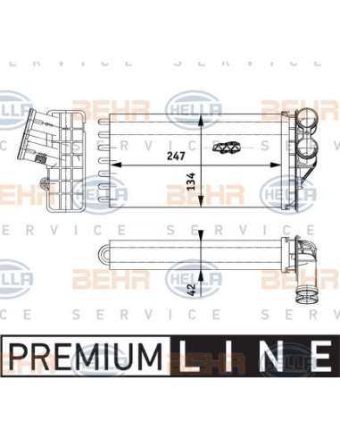 Radiador de calefacción Hella 8FH 351 311-261 - Calefactor CITROEN C4 BEHR HELLA SERVICE  PREMIUM LINE 