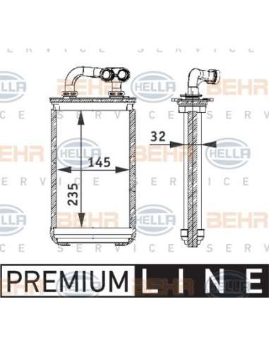 Radiador de calefacción Hella 8FH 351 311-291 - Calefactor BMW 3 (E36) BEHR HELLA SERVICE  PREMIUM LINE 