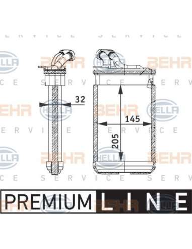 Radiador de calefacción Hella 8FH 351 311-301 - Calefactor BMW 3 (E36) BEHR HELLA SERVICE  PREMIUM LINE 