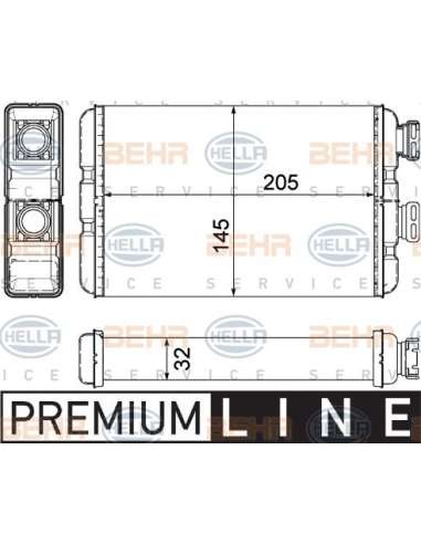 Radiador de calefacción Hella 8FH 351 311-321 - Calefactor BMW 3 (E46) BEHR HELLA SERVICE  PREMIUM LINE 