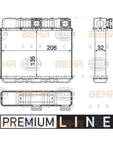 Radiador de calefacción Hella 8FH 351 311-331 - Calefactor BMW 3 (E46) BEHR HELLA SERVICE  PREMIUM LINE 
