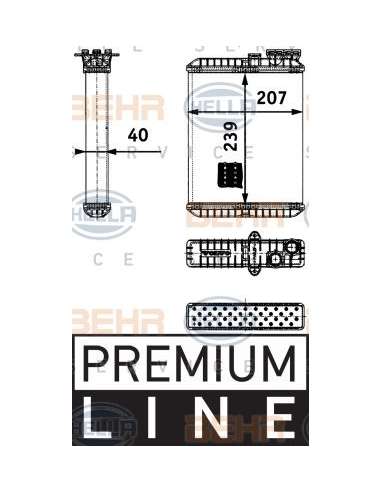 Radiador de calefacción Hella 8FH 351 311-391 - Calefactor VOLVO S80 (P23) BEHR HELLA SERVICE  PREMIUM LINE 