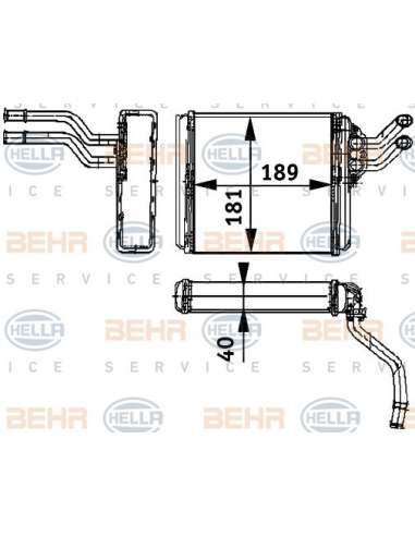 Radiador de calefacción Hella 8FH 351 311-411 - Calefactor VOLVO 440 / 460 / 480 BEHR HELLA SERVICE  PREMIUM LINE 