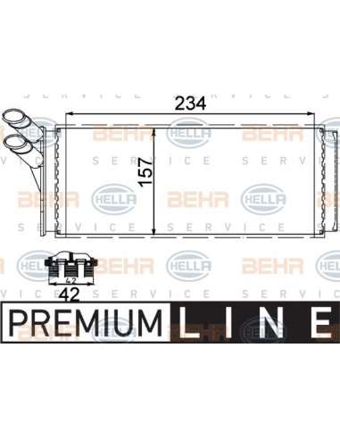 Radiador de calefacción Hella 8FH 351 311-421 - Calefactor AUDI 80 / 90 / A4 / DIV. BEHR HELLA SERVICE  PREMIUM LINE 