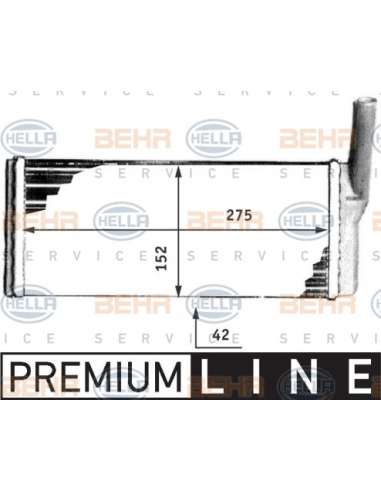 Radiador de calefacción Hella 8FH 351 311-531 - Calefactor BMW 5 (E28) BEHR HELLA SERVICE  PREMIUM LINE 