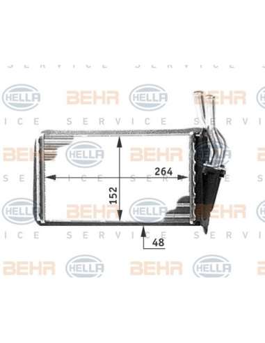 Radiador de calefacción Hella 8FH 351 311-561 - Calefactor RENAULT 25 BEHR HELLA SERVICE  PREMIUM LINE 