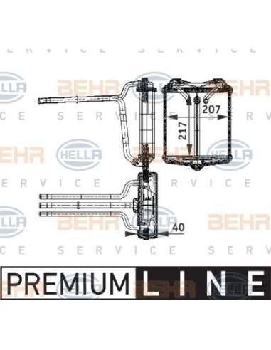 Radiador de calefacción Hella 8FH 351 311-601 - Calefactor MB S-CL. (W126/S124) BEHR HELLA SERVICE  PREMIUM LINE 