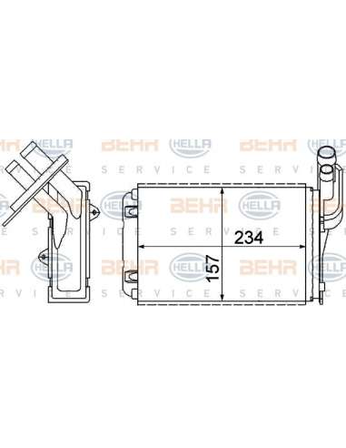 Radiador de calefacción Hella 8FH 351 311-631 - Calefactor RENAULT CLIO I BEHR HELLA SERVICE  PREMIUM LINE 