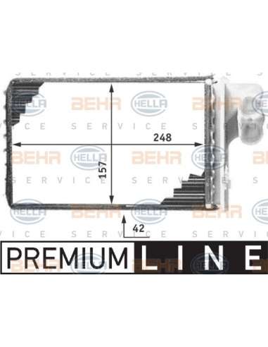 Radiador de calefacción Hella 8FH 351 311-671 - Calefactor PEUGEOT 405 / 406 BEHR HELLA SERVICE  PREMIUM LINE 