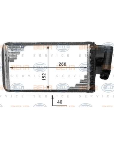 Radiador de calefacción Hella 8FH 351 311-701 - Calefactor RENAULT LAGUNA BEHR HELLA SERVICE  PREMIUM LINE 