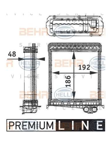 Radiador de calefacción Hella 8FH 351 311-751 - Calefactor VOLVO C70 / S70 / V70 BEHR HELLA SERVICE  PREMIUM LINE 