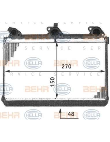 Radiador de calefacción Hella 8FH 351 312-011 - Calefactor BMW 5 (E34) / 7 (E32) /  8 BEHR HELLA SERVICE  PREMIUM LINE 