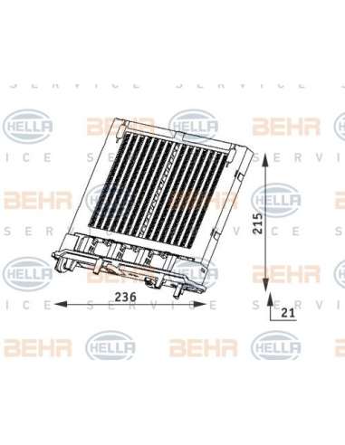 Radiador de calefacción Hella 8FH 351 312-111 - Calefactor MB E-CL. (W211) BEHR HELLA SERVICE  PREMIUM LINE 