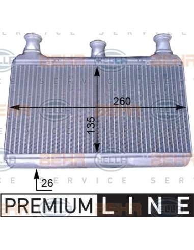 Radiador de calefacción Hella 8FH 351 312-161 - Calefactor BMW 5 (E60) BEHR HELLA SERVICE  PREMIUM LINE 
