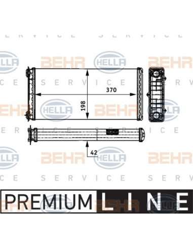 Radiador de calefacción Hella 8FH 351 312-181 - Calefactor DAF 432 BEHR HELLA SERVICE  PREMIUM LINE 