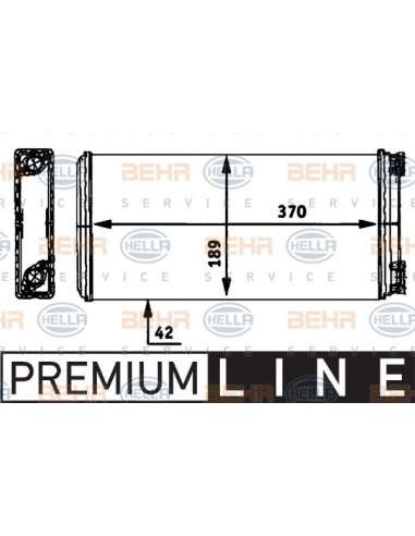 Radiador de calefacción Hella 8FH 351 312-361 - Calefactor MAN F90 / M90 BEHR HELLA SERVICE  PREMIUM LINE 