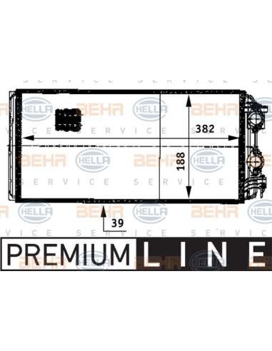 Radiador de calefacción Hella 8FH 351 312-411 - Calefactor VOLVO FH 12 / FM7 / DIV. BEHR HELLA SERVICE  PREMIUM LINE 