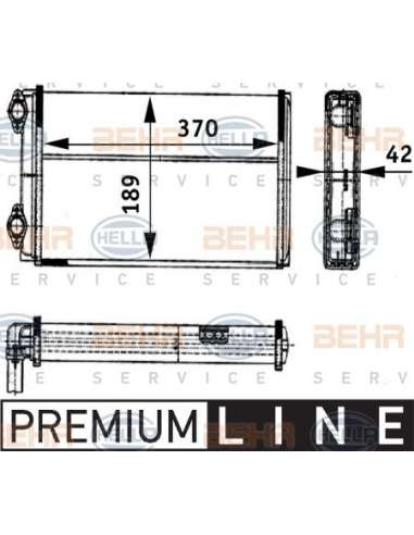 Radiador de calefacción Hella 8FH 351 312-421 - Calefactor MAN L2000 / M2000L BEHR HELLA SERVICE  PREMIUM LINE 