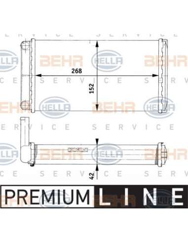 Radiador de calefacción Hella 8FH 351 312-451 - Calefactor JOHN DEERE BEHR HELLA SERVICE  PREMIUM LINE 