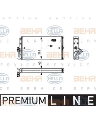 Radiador de calefacción Hella 8FH 351 312-541 - Calefactor MB ATEGO / ACTROS (SKN) BEHR HELLA SERVICE  PREMIUM LINE 
