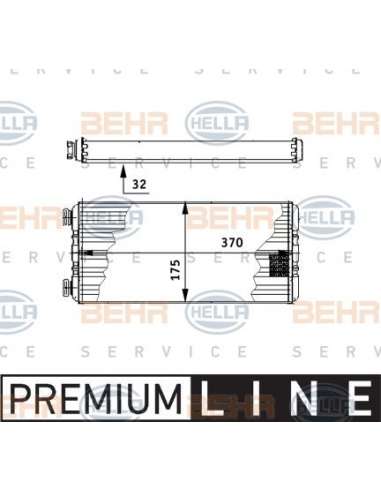 Radiador de calefacción Hella 8FH 351 312-571 - Calefactor MB ACTROS SKN-MP2 BEHR HELLA SERVICE  PREMIUM LINE 
