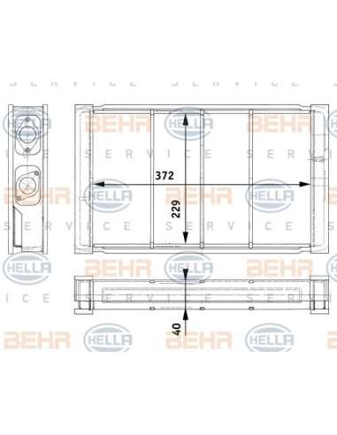 Radiador de calefacción Hella 8FH 351 312-691 - Calefactor MB O303 BEHR HELLA SERVICE  PREMIUM LINE 