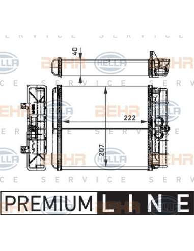 Radiador de calefacción Hella 8FH 351 312-791 - Calefactor MB SL (R129) BEHR HELLA SERVICE  PREMIUM LINE 